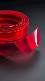 红色透明胶带特写