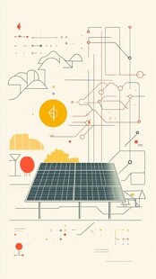 太阳能科技插画设计
