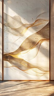 金色流韵艺术背景墙设计