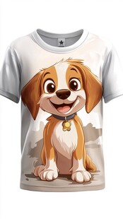 可爱小狗印花T恤