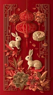 兔年中秋喜庆装饰图