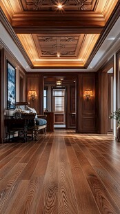 奢华木质门厅室内优雅设计
