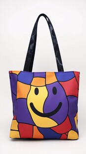 彩色笑脸图案手提包