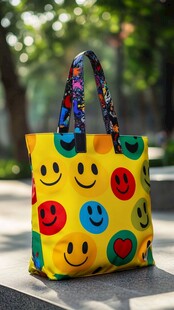 多彩笑脸手提包超吸睛