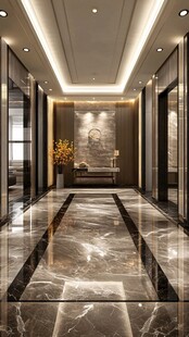 豪华大理石电梯厅室内设计