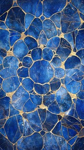 蓝色碎瓷拼贴艺术图案