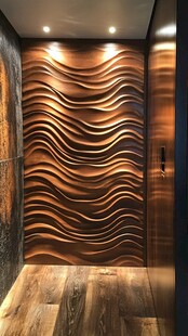 木质波浪纹理墙面装饰