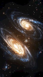 双螺旋星系的宇宙奇观