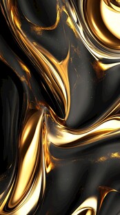 黑金流动质感抽象艺术图
