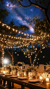 浪漫星空下的梦幻户外晚宴