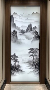中式山水意境玄关装饰画
