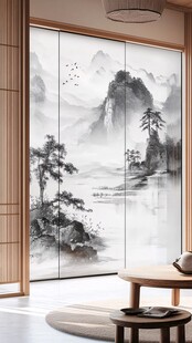 中式水墨山水风格移门