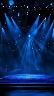 梦幻蓝色舞台灯光秀场景