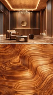 豪华室内与精美木纹展示