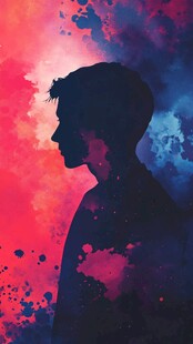 梦幻水彩风格人物剪影