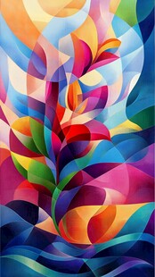 绚丽多彩抽象花卉图案