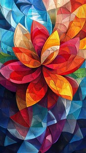 绚丽几何花朵艺术图案