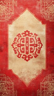 中式古典花纹红色背景图