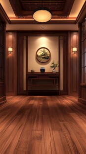 中式典雅玄关木质空间设计