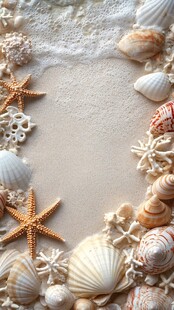 海边贝壳与海星的梦幻组合