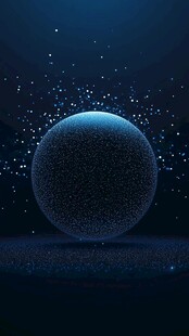 蓝色粒子球体梦幻背景