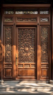中式雕花木门尽显古典韵味