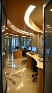 现代科技感办公空间内部