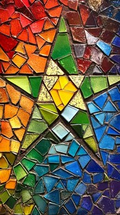 彩色马赛克拼接艺术图案