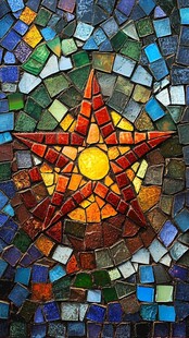 彩色马赛克星星图案艺术