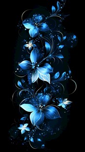 梦幻蓝色花卉图案设计