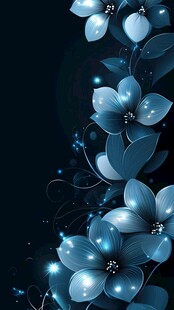 梦幻蓝花 闪烁微光背景