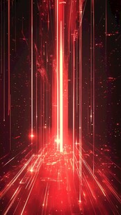红色科幻光线未来空间场景