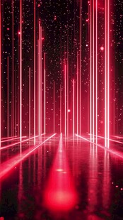 红色炫光科技感未来空间