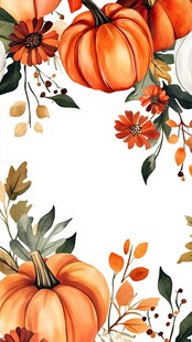 秋季南瓜花卉装饰图案