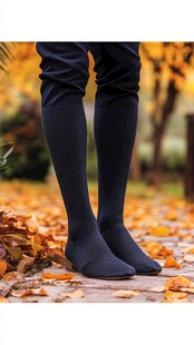 秋日长筒袜穿搭示范