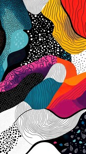 抽象多彩波浪艺术图案