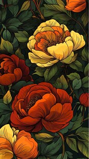 绚丽花卉图案 多彩绽放