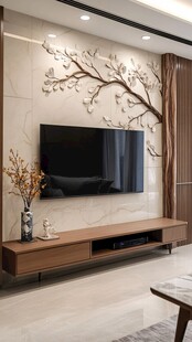 现代风客厅电视背景墙设计