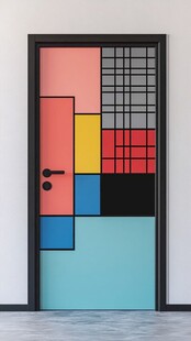 几何色块拼接艺术创意门