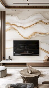 现代客厅大理石电视背景墙