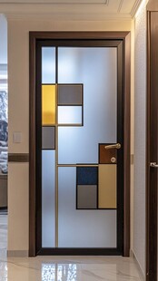 现代简约彩色玻璃装饰门