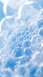 梦幻蓝色泡泡特写