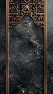 中式黑金大理石装饰边框