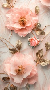 粉色立体花卉墙面装饰艺术