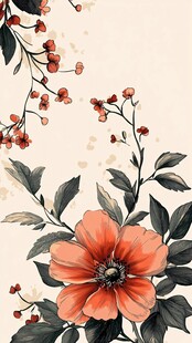 复古风花卉插画