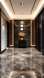 现代奢华风大理石玄关过道