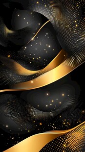 黑金波浪背景 闪耀粒子