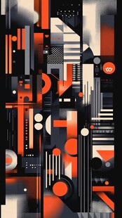 几何抽象艺术构成画面