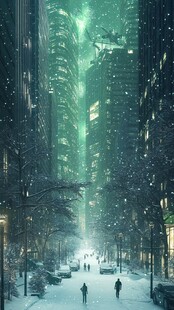 雪夜都市的奇幻光影之旅