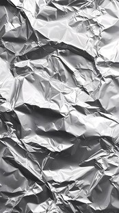 皱巴巴的银色铝箔纹理